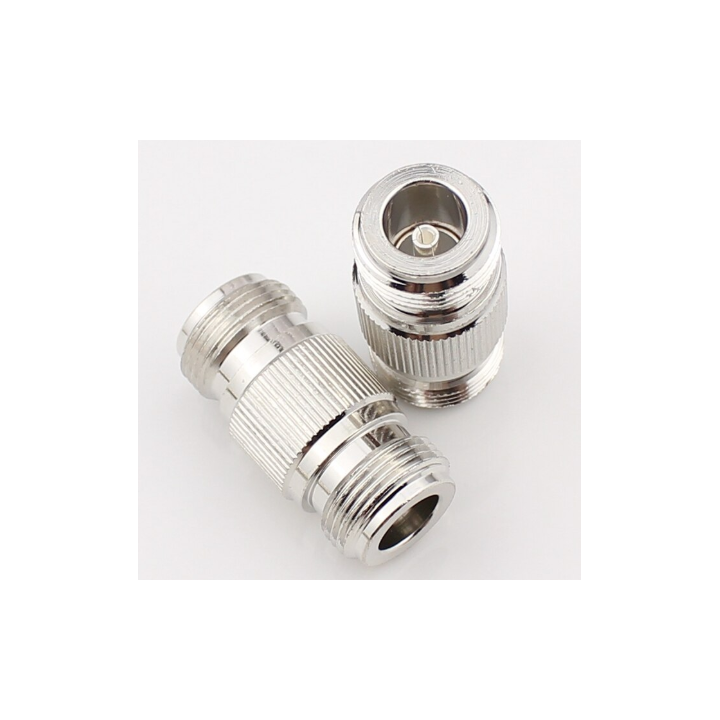 Adaptador RF de coaxial tipo N hembra a hembra con rosca fija