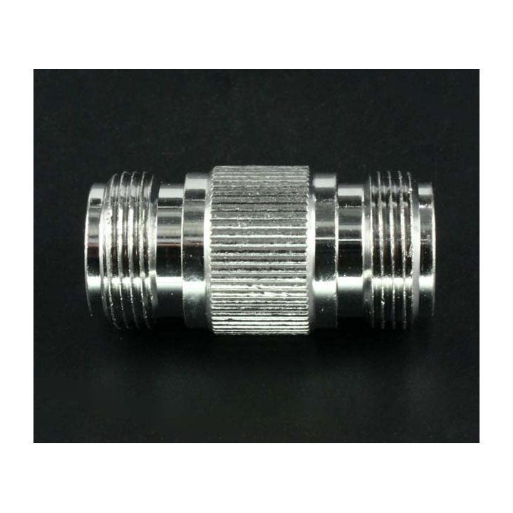 Adaptador RF de coaxial tipo N hembra a hembra con rosca fija