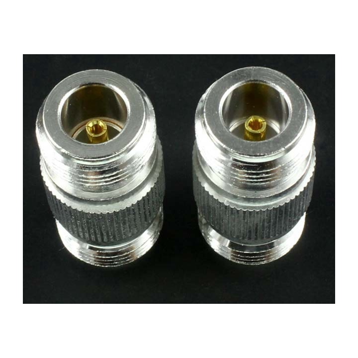 Adaptador RF de coaxial tipo N hembra a hembra con rosca fija