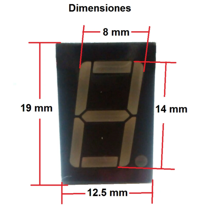 Set de 5 Display de 7 segmentos 1 digito Anodo / Catodo comun