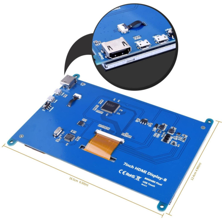 Pantalla táctil LCD de 7 pulgadas HDMI para Raspberry PI