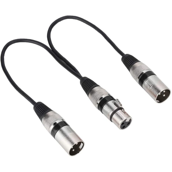 Separador de Audio XLR Hembra a XLR Macho Dual