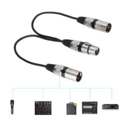 Separador de Audio XLR Hembra a XLR Macho Dual