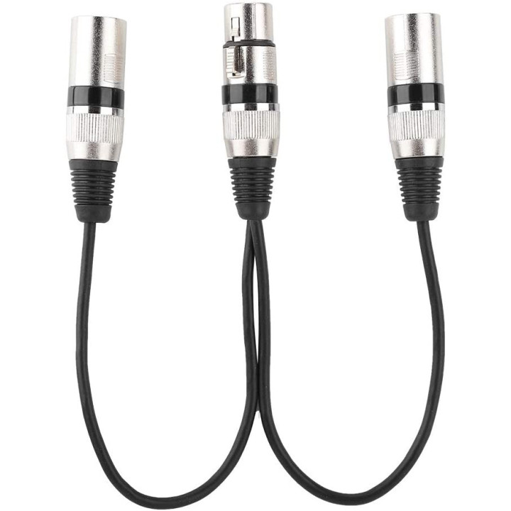 Separador de Audio XLR Hembra a XLR Macho Dual