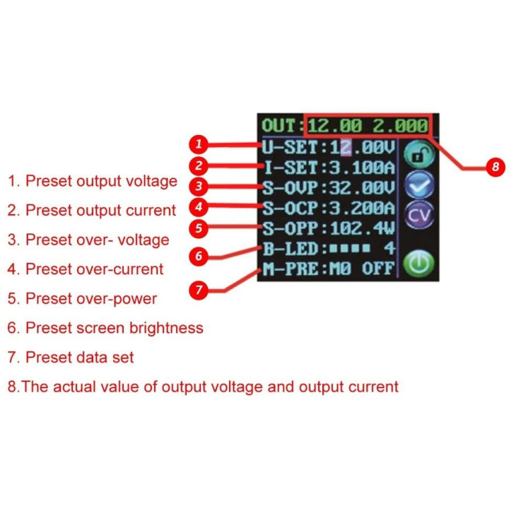 Regulador de voltaje y corriente con pantalla DPS3005 0-32V 5A