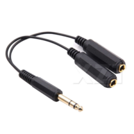 Splitter de Audio 1/4" (6.35mm) una entrada macho dos salidas hembra