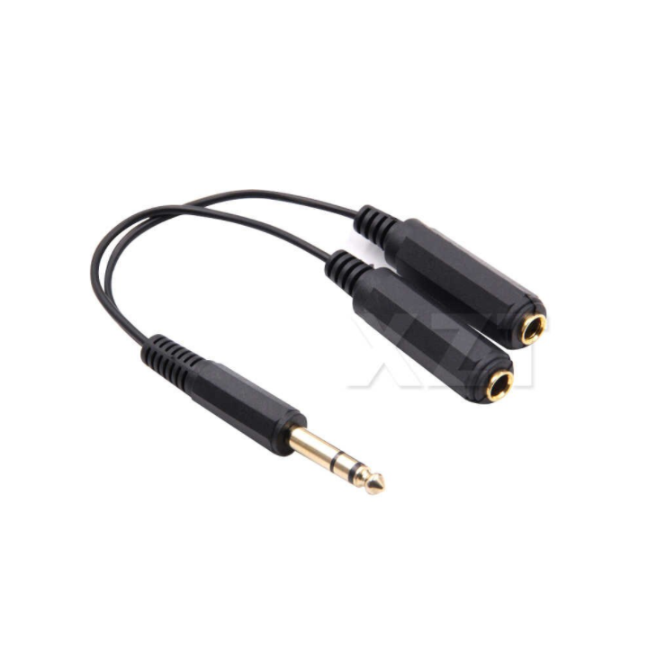 Splitter de Audio 1/4" (6.35mm) una entrada macho dos salidas hembra