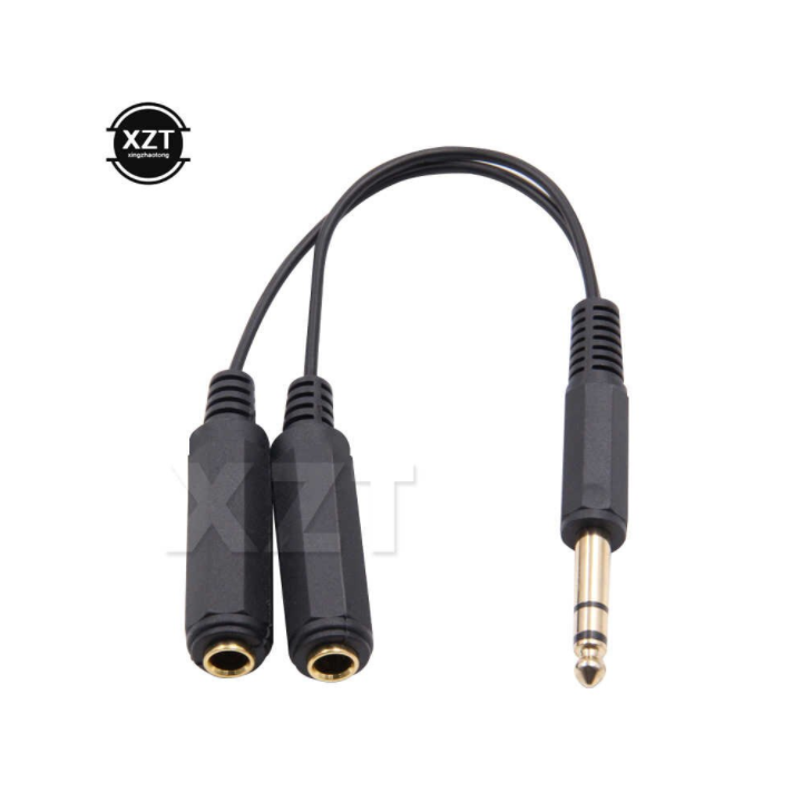 Splitter de Audio 1/4" (6.35mm) una entrada macho dos salidas hembra