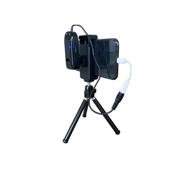 Micrófono Lavalier Green Audio GAW-7511C inálambrico con trípode para celular