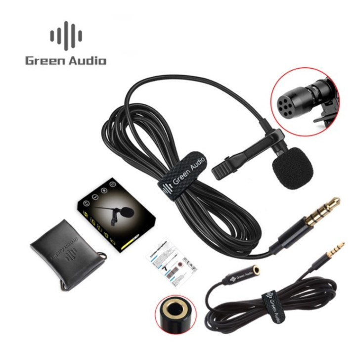 Mini micrófono Lavalier para celular con extensión de 2m Green Audio GAM-141L