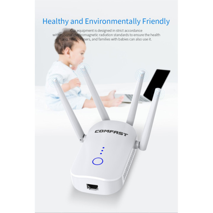 Amplificador y repetidor wifi dualband Comfast 2.4 / 5.8GHZ 1200mbps CF-WR758AC
