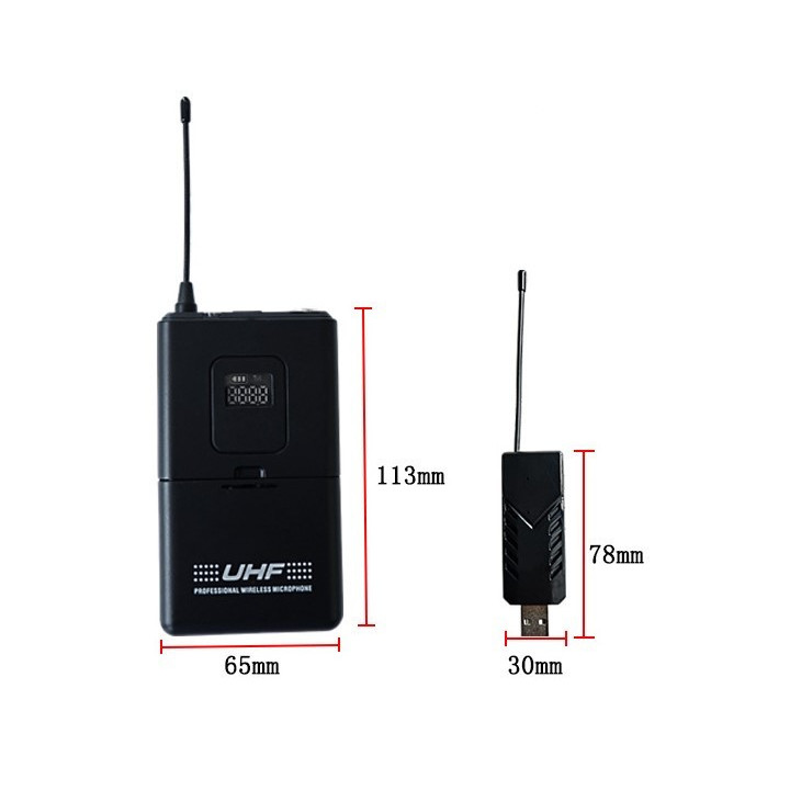 Micrófonos Inálambricos U-202 UHF con 1 Receptor USB y 2 Transmisores