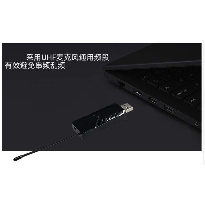 Micrófonos Inálambricos U-202 UHF con 1 Receptor USB y 2 Transmisores