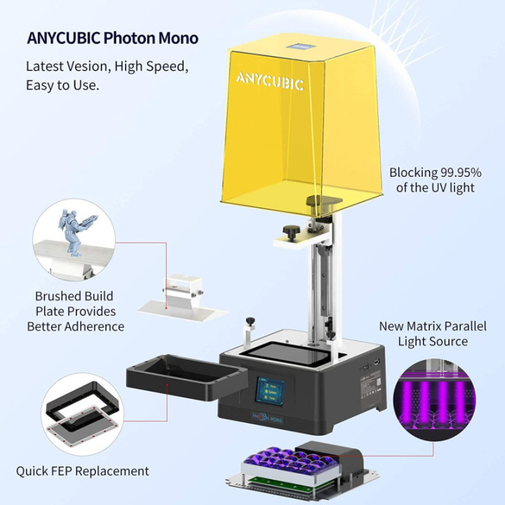 Impresora 3D de resina ANYCUBIC Photon Mono 4K + 1 resina