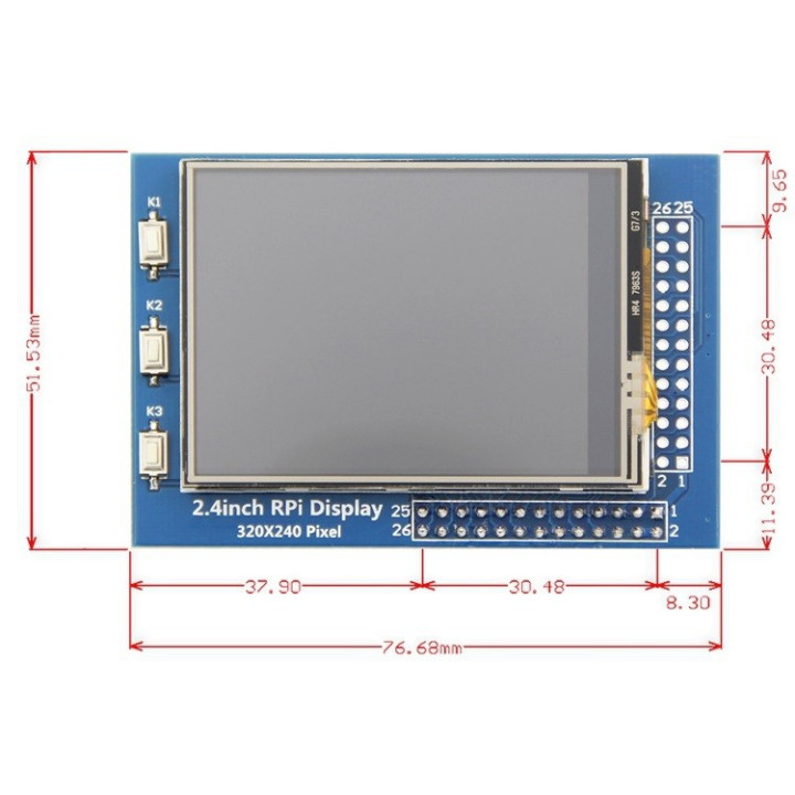Pantalla Táctil para Raspberry Pi 2.4"