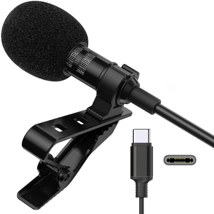 Mini Micrófono Lavalier para Celular Tipo USB-C