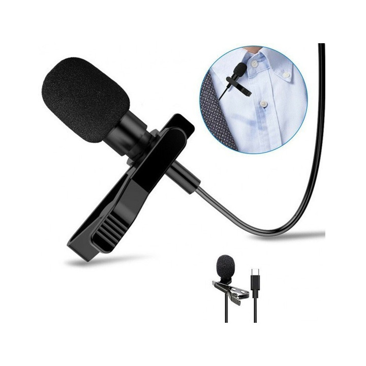 Mini Micrófono Lavalier para Celular Tipo USB-C