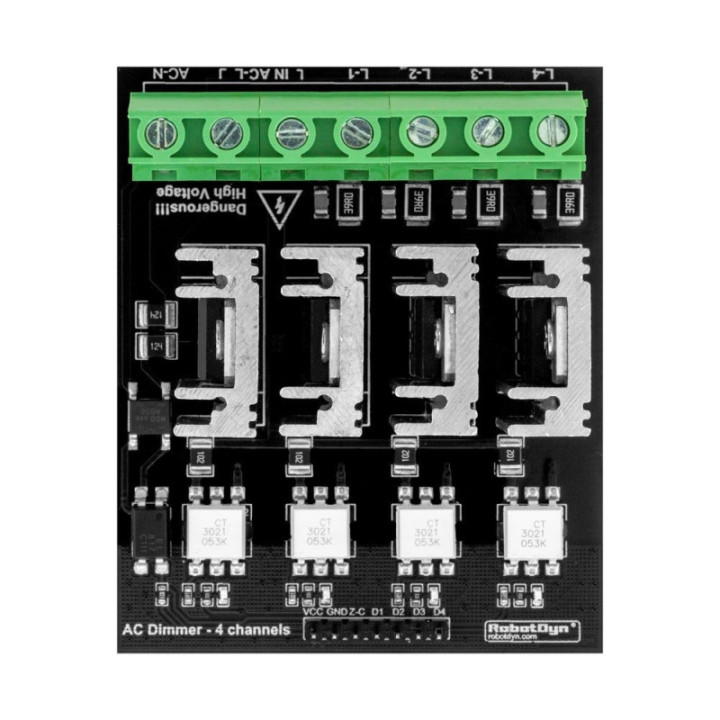 Modulo Dimmer AC 4 Canales 10A compatible con Arduino