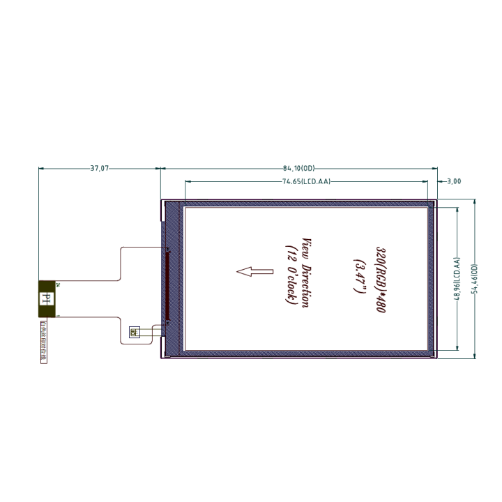 Pantalla LCD 3.5" TFT 320x480 JLT35010B-V1