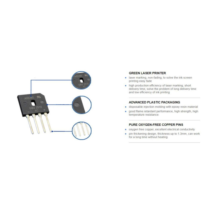 Puente Rectificador GBU2510 25A 1000V (2U)