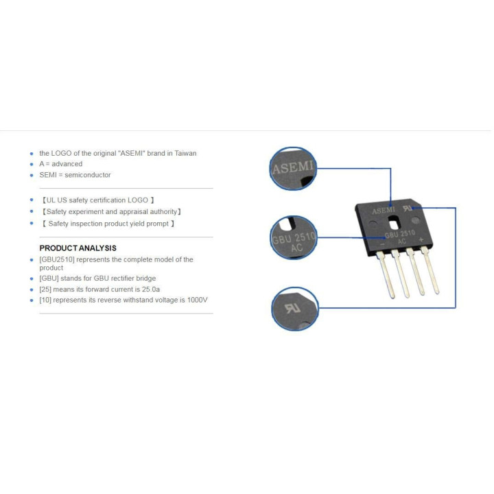Puente Rectificador GBU2510 25A 1000V (2U)