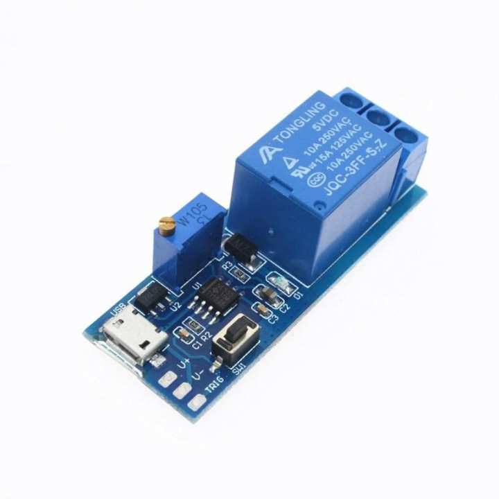 Modulo Temporizador de Rele Ajustable 5V-30V Micro USB