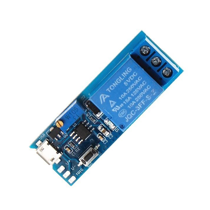 Modulo Temporizador de Rele Ajustable 5V-30V Micro USB