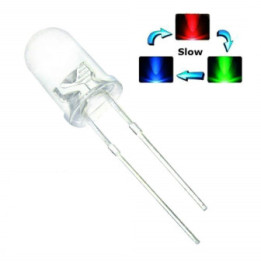 Diodo LED RGB 5mm 2 pines Transición Lenta o Rapida (10U)