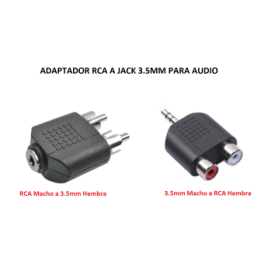 Adaptador RCA a Jack 3.5mm para Audio