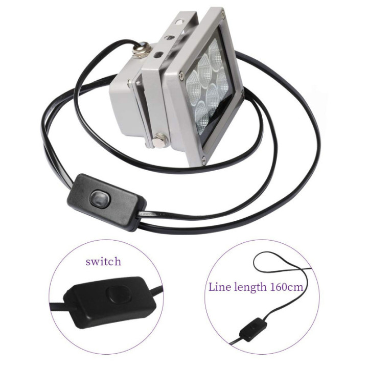 Lampara de Curado Fotosensible LED UV para Impresiones 3D 60W 405NM