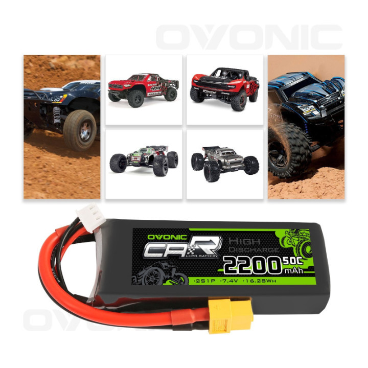 Batería tipo LiPo 7.4V 2200mAh 50C 2S OVONIC
