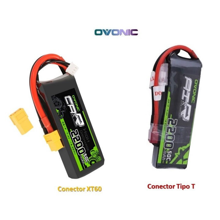 Batería tipo LiPo 7.4V 2200mAh 50C 2S OVONIC