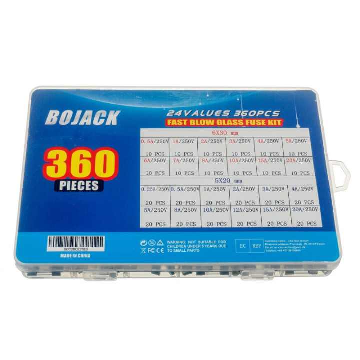 Fusible de Vidrio 0.5-20A 250V 6x30mm