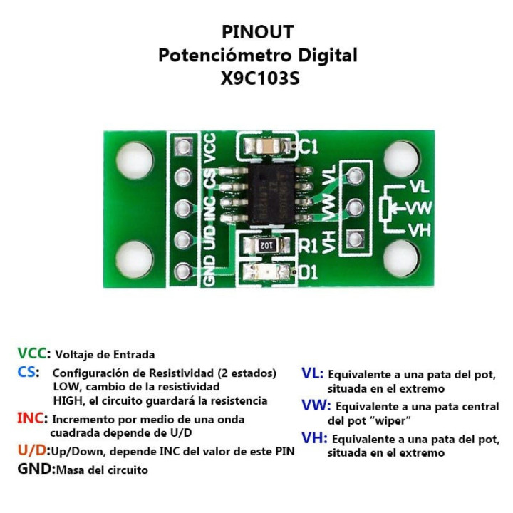 Modulo Potenciometro Digital X9C103S