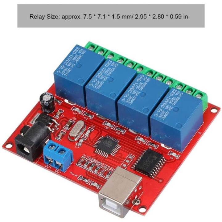 Modulo Rele USB 12V 10A 4 - 8 Canales
