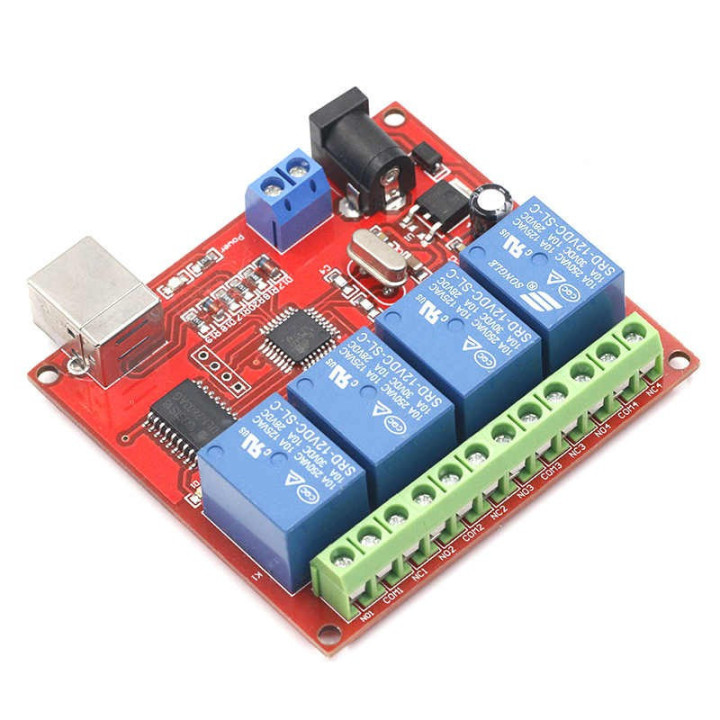 Modulo Rele USB 24V 10A 4 Canales