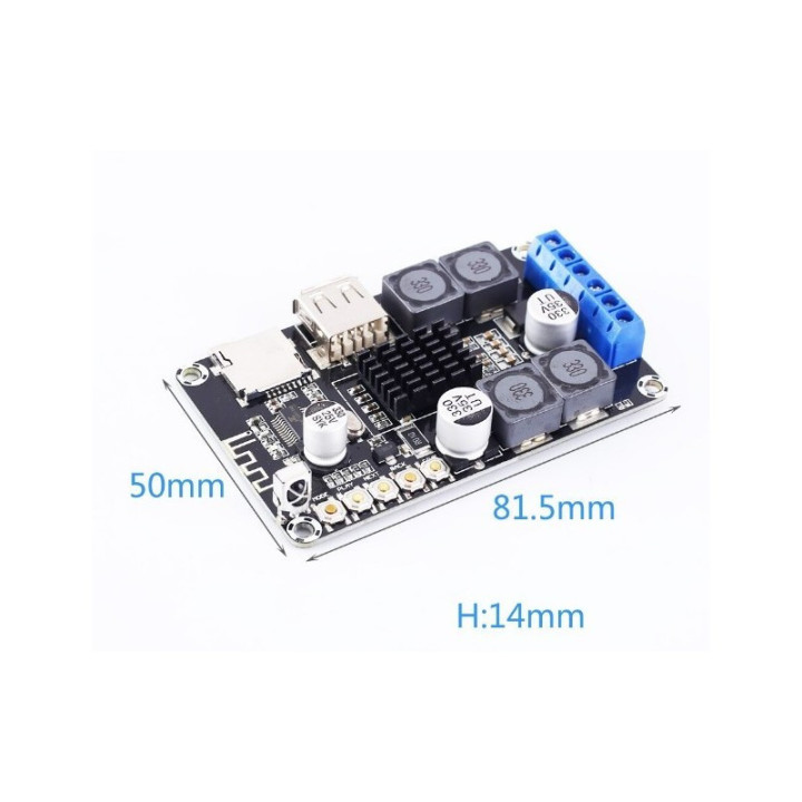 Amplificador de Audio Bluetooth Estéreo 50W + 50W 9-24V TPA3116D2