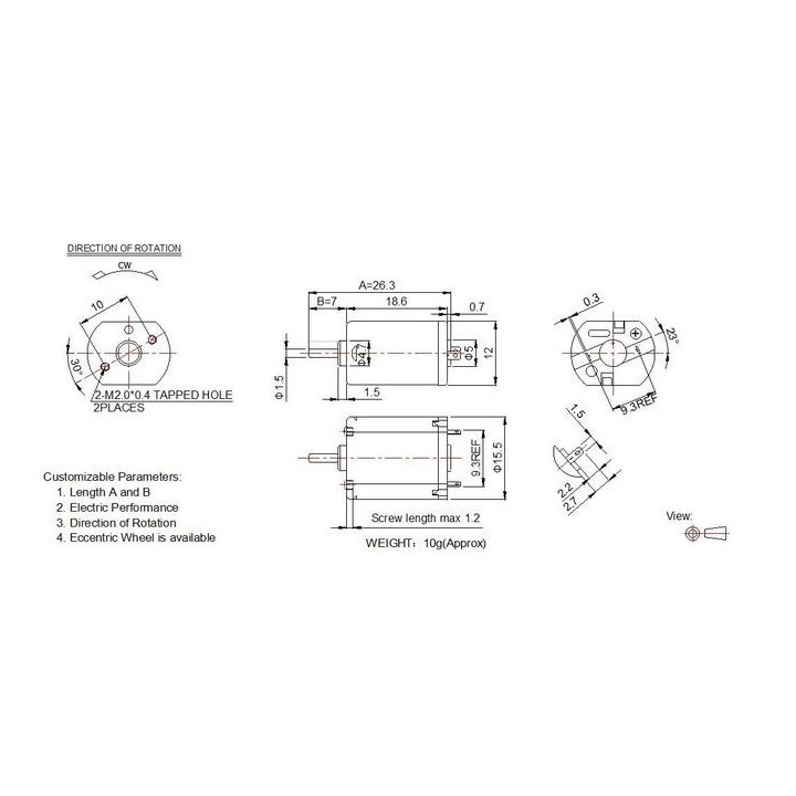Mini motor DC FF-030PA 3-9V