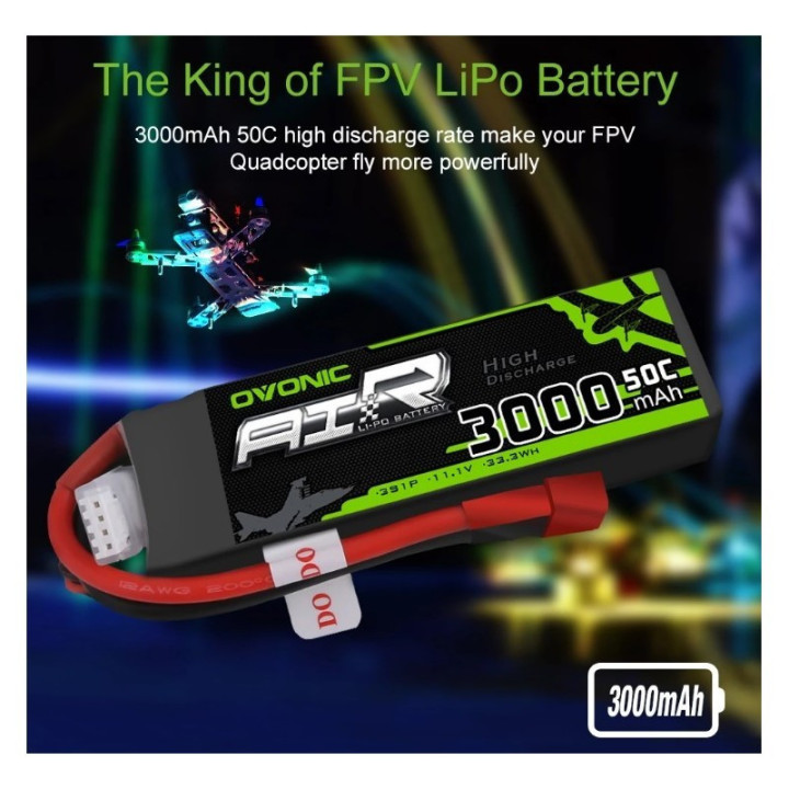 Bateria Tipo LiPo recargable 11.1V 35C/50C 3S OVONIC