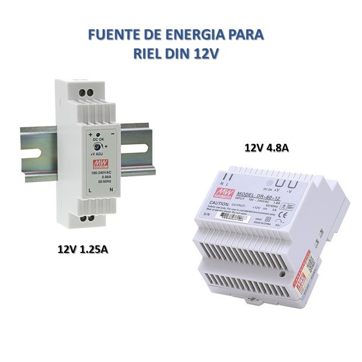 Fuente de Energia para Riel Din 12V