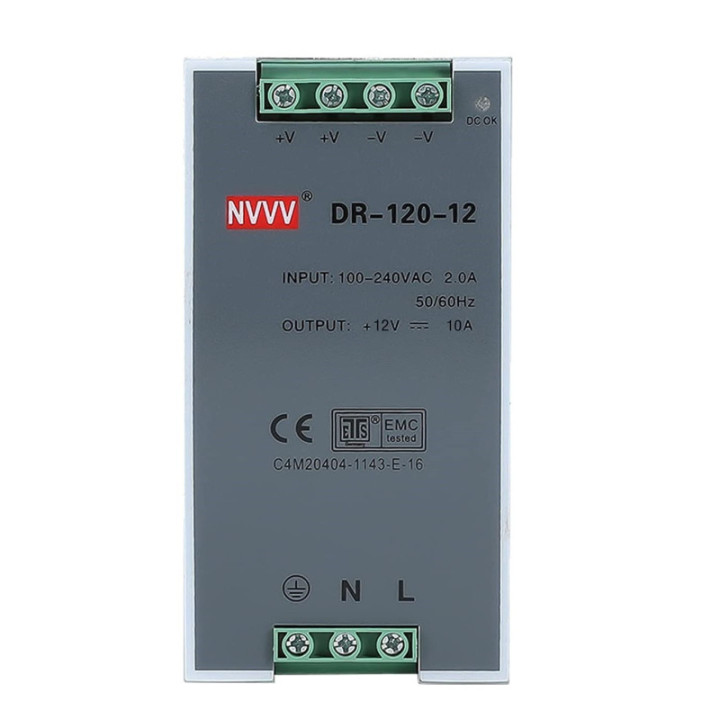Fuente de Energia para Riel DIN 12V 10A