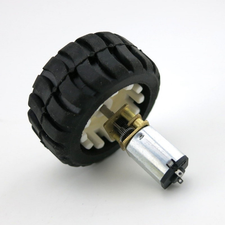 Motor con caja reductora metalica y llanta 6V/12V 100/300RPM