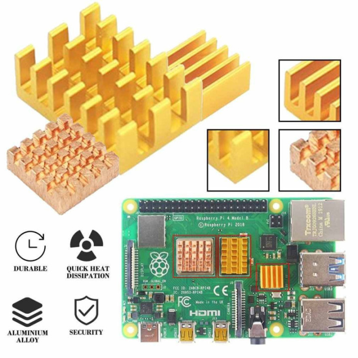 Disipadores de Calor para Raspberry Pi 4 (3 Unidades)