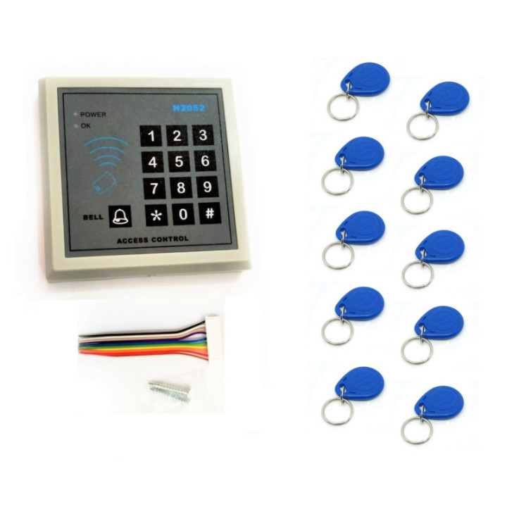 Tablero de control de acceso RFID 12V 125 Khz con Tags (10U)