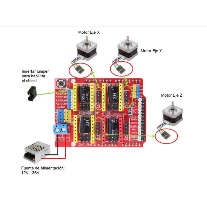 Shield controlador de motor para CNC V3