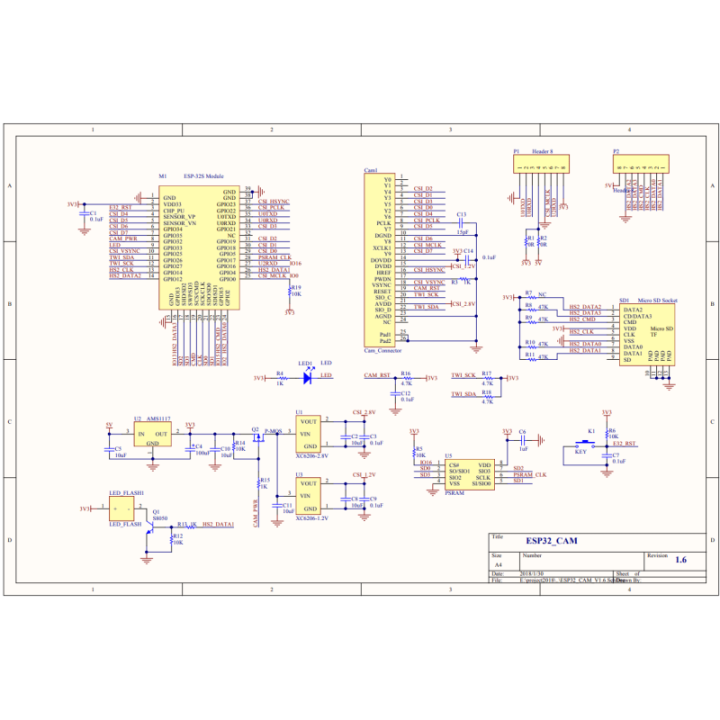 Microcontrolador ESP32 WIFI con Camara OV2640