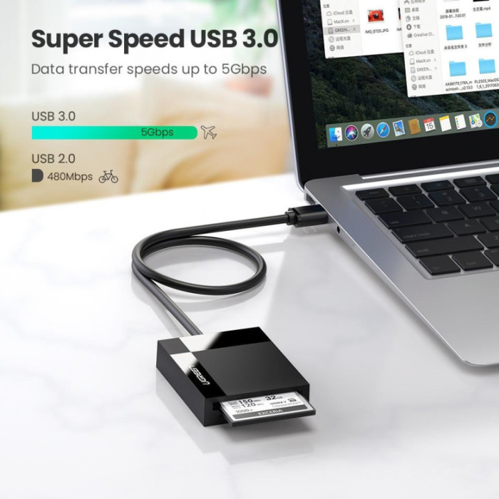 Lector de Memorias CF/MS/TF/SD 4 en 1 USB 3.0 / USB-C ugreen