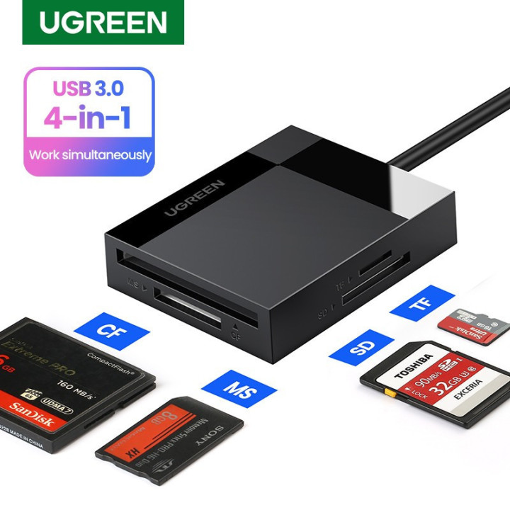 Lector de Memorias CF/MS/TF/SD 4 en 1 USB 3.0 / USB-C ugreen
