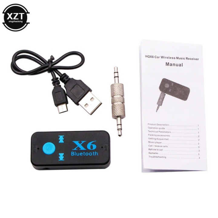 Adaptador Bluetooth Auxiliar 3.5mm X6 con Lector TF