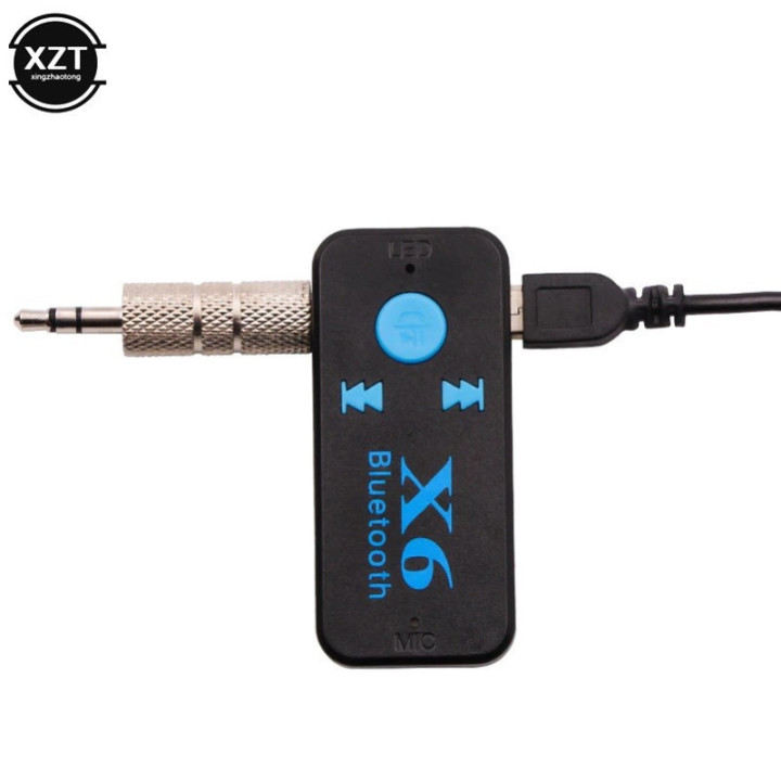 Adaptador Bluetooth Auxiliar 3.5mm X6 con Lector TF